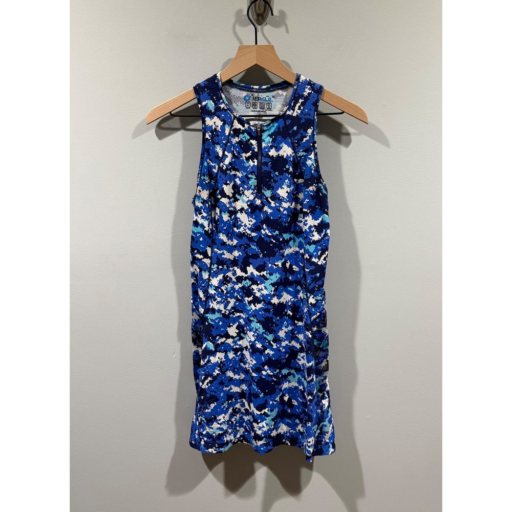 IBKUL Womens Blue Digital Camo IceFil Cooling UPF 50+ Tennis Golf Dress Small
